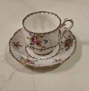 Royal Albert England Bone China Tea Cup Petit Point Cross Stitch